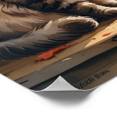 ウィンドウォッチャーキャットオータムデイドリームプリント ポスター (角)