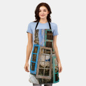 ウィンドウカラフルフレーム エプロン (着用した状態)