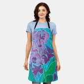 ウィンドウガーデンオーキッドフラワーズフローラ植物芸術 エプロン (着用した状態)