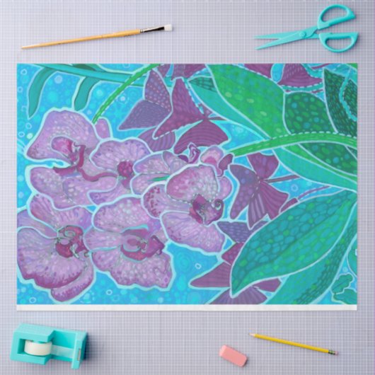 ウィンドウガーデンオーキッドフラワーズフローラ植物芸術 薄葉紙 (クラフト)