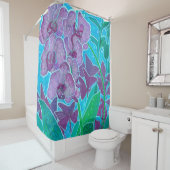 ウィンドウガーデンオーキッドフラワーズフローラ絵画アート シャワーカーテン (インサイチュ)