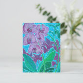 ウィンドウガーデンオーキッドフラワーズフローラ絵画アート ポストカード (スタンド正面)