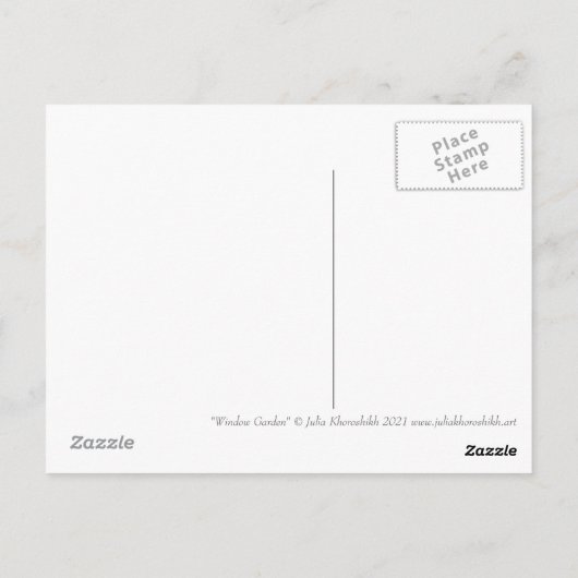 ウィンドウガーデンオーキッドフラワーズフローラ絵画アート ポストカード (裏面)