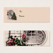 ウィンドウギフトのクリスマスツリーラベル (正面&裏面)