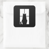 ウィンドウクリックキャットからカスタマイズカラーカラー スクエアシール (バッグ)