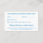 ウィンドウクリーナーのウィンドウは今日の青でクリーニング 名刺 (裏面)