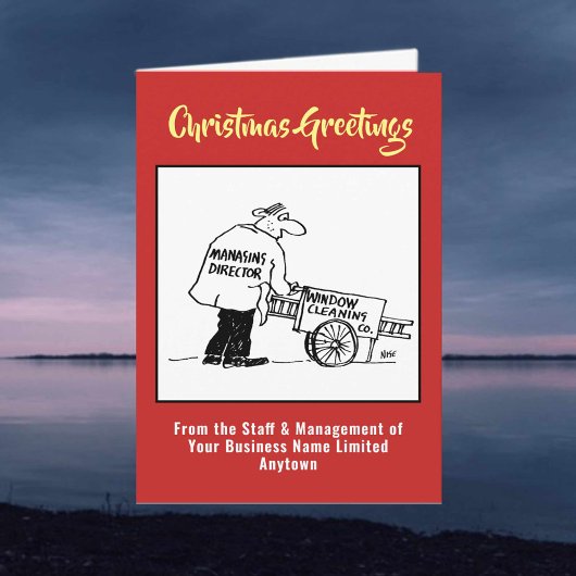 ウィンドウクリーナーまたはウィンドウクリーニングクリスマスカード シーズンカード