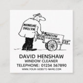 ウィンドウクリーナーまたはウィンドウクリーニング スクエア名刺 (正面)