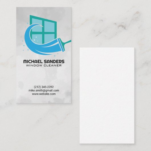 ウィンドウクリーナーロゴ | ホームサービス 名刺 (正面/裏面)