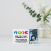 ウィンドウクリーナー | クリーニングサービスアイコン 名刺 (スタンド正面)