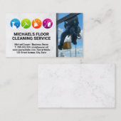 ウィンドウクリーナー | クリーニングサービスアイコン 名刺 (正面/裏面)