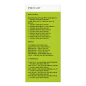 ウィンドウクリーナー、クリーニングサービス価格表 ラックカード (裏面)