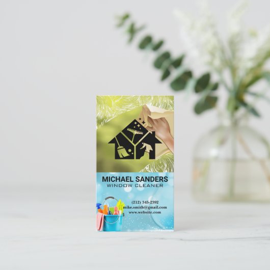 ウィンドウクリーナー |ホームアイ気にコン 名刺 (スタンド正面)