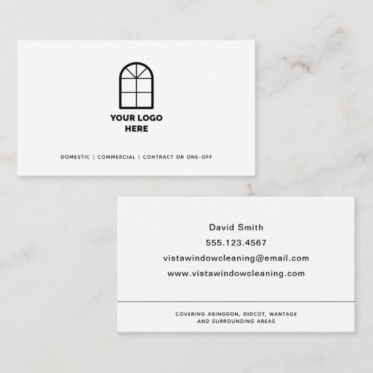 ウィンドウクリーニングカスタムロゴ黒文字 名刺 (正面/裏面)