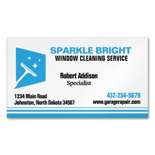 ウィンドウクリーニングサービス マグネット名刺 (正面)