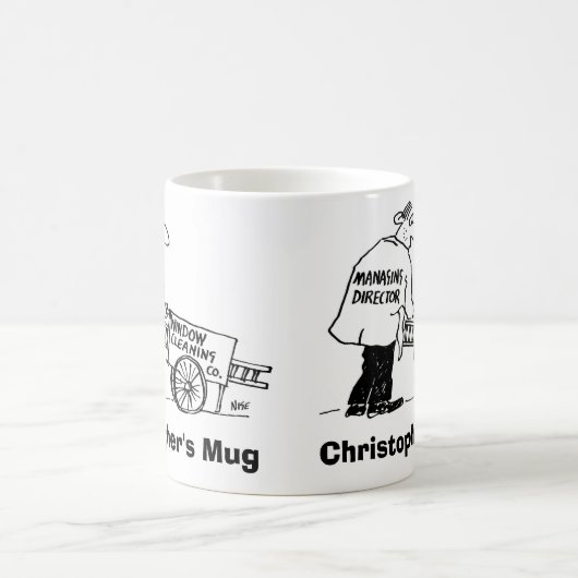 ウィンドウクリーニング会社ボス。名前を追加。 コーヒーマグカップ (中央)