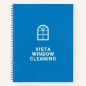 ウィンドウクリーニング会社モダン名(青) ノートブック (正面)