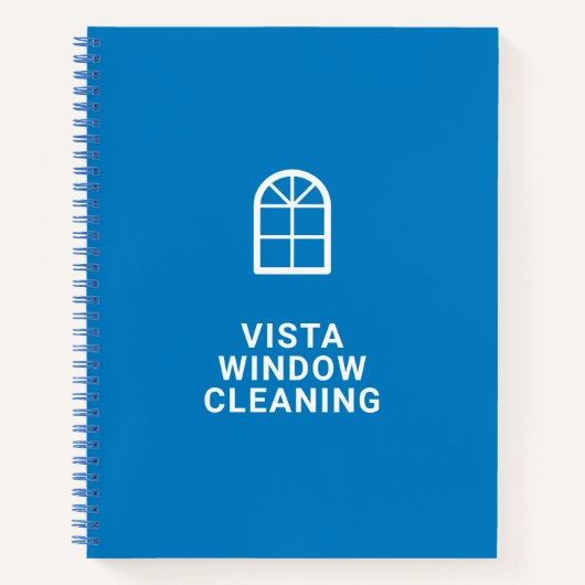 ウィンドウクリーニング会社モダン名（青） ノートブック (正面)