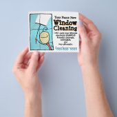 ウィンドウクリーニング。販促マーケティング販売チラシ チラシ (手)