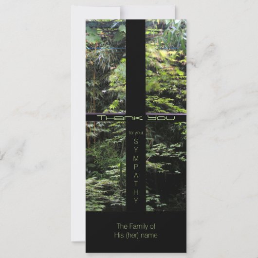 ウィンドウクロスオン自然ガーデン悔やみや弔慰ありがとう私 招待状 (正面)