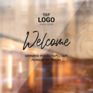 ウィンドウシール　営業中　＆　営業時間のお知らせ ウィンドウサイン