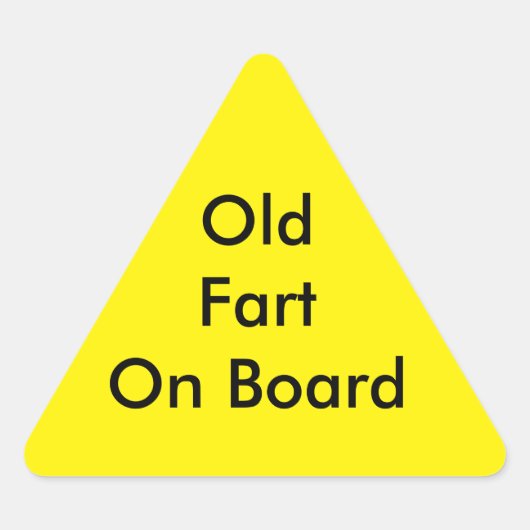 ウィンドウデカール: "Old Fart On Board" 三角形シール (正面)