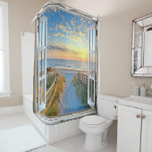 ウィンドウビューのビーチ シャワーカーテン (インサイチュ)