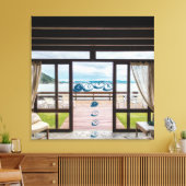 ウィンドウビューフレーズ前向きストレッチキャンバス印刷 キャンバスプリント (インサイチュ (リビング))