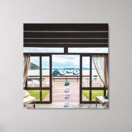 ウィンドウビューフレーズ前向きストレッチキャンバス印刷 キャンバスプリント