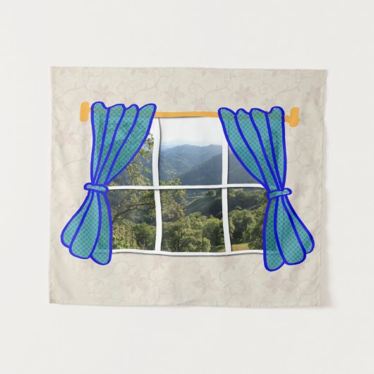 ウィンドウフェイクの作業おもしろい場所なし タペストリー (正面(横))