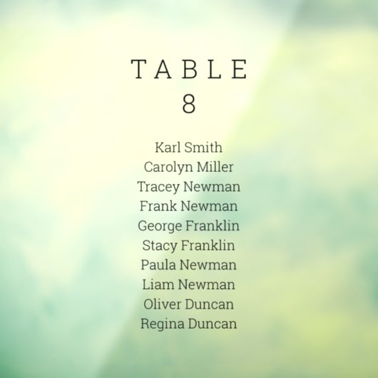 ウィンドウミニマルの結婚座席表の記号 ウィンドウサイン (シート3)