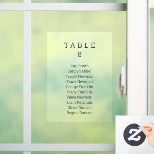 ウィンドウミニマルの結婚座席表の記号 ウィンドウサイン (ホーム)