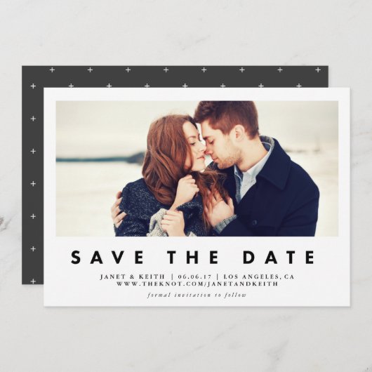 ウィンドウモダン日付のフォトカードを保存 セーブザデート (正面/裏面)