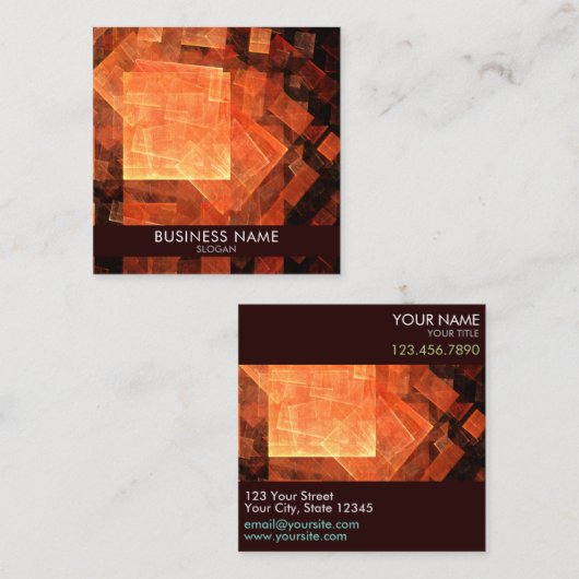 ウィンドウライト抽象芸術アートプロフェッショナル スクエア名刺 (正面/裏面)