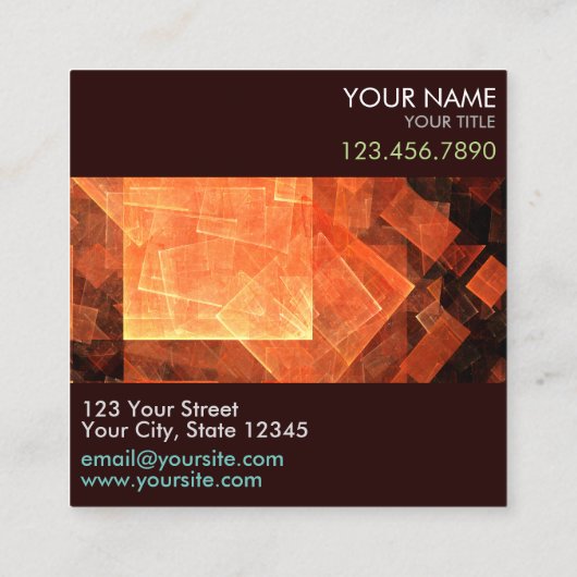 ウィンドウライト抽象芸術アートプロフェッショナル スクエア名刺 (裏面)