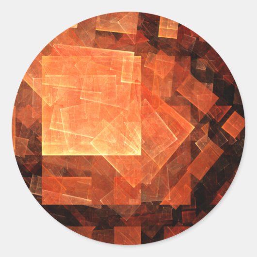 ウィンドウライト抽象芸術アートラウンドステッカー ラウンドシール (正面)
