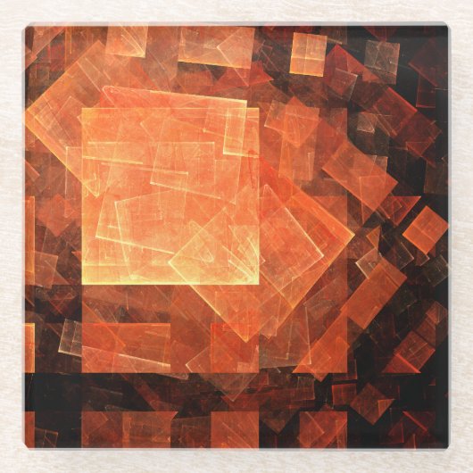 ウィンドウライト抽象芸術アート ガラスコースター (正面)