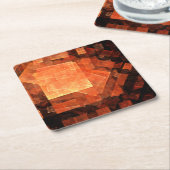 ウィンドウライト抽象芸術アート スクエアペーパーコースター (アングル)