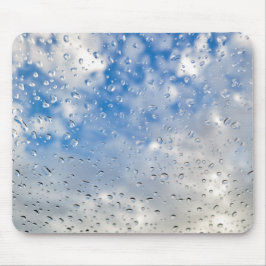 ウィンドウ上の雨滴 マウスパッド