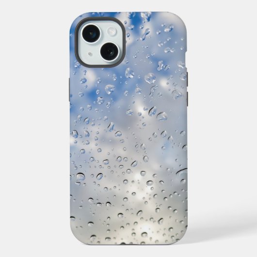 ウィンドウ上の雨滴 iPhoneケース (裏面)