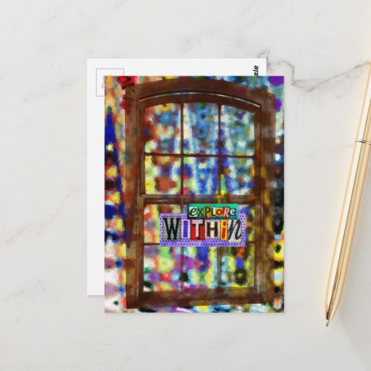 ウィンドウ内でメディアの混在コラージュを探索 ポストカード (正面/裏面インサイチュ)