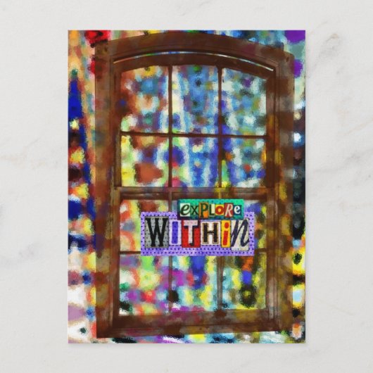 ウィンドウ内でメディアの混在コラージュを探索 ポストカード (正面)