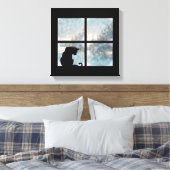 ウィンドウ内のネコ キャンバスプリント (インサイチュ (寝室))