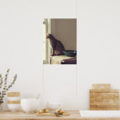 ウィンドウ内のネコ ポスター (キッチン)