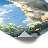 ウィンドウ内のネコ ポスター (角)