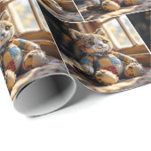 ウィンドウ内のパッチワークキルトCat ラッピングペーパー (ロールコーナー)