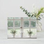 ウィンドウ内の植物の新しいアドレス通知 案内状 (スタンド正面)