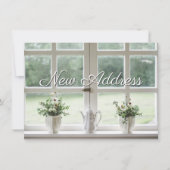 ウィンドウ内の植物の新しいアドレス通知 案内状 (正面)