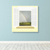 ウィンドウ内の虹 キャンバスプリント (インサイチュ (ウッドフロア))