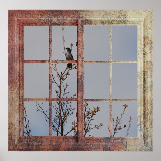 ウィンドウ内の青い鳥 ポスター (正面)